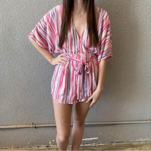 Buddy Love - Striped Pink and White Romper